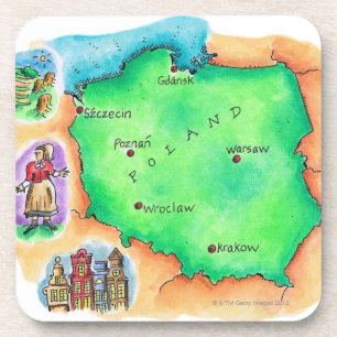 Karte von Polen Untersetzer