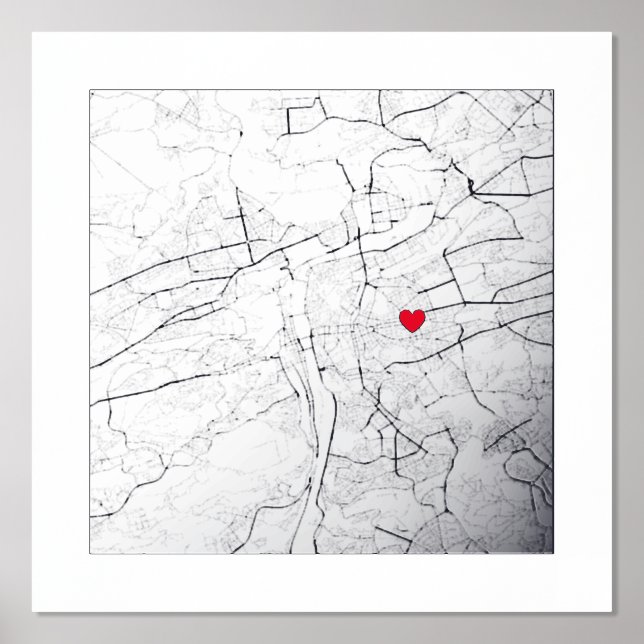 Karte von Prag, Tschechische Republik Moderne Eleg Foliendrucke (Vorderseite)