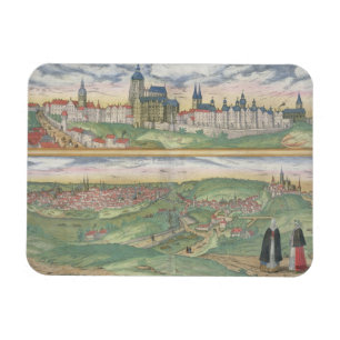 Karte von Prag, von "Civitates Orbis Terrarum" Magnet