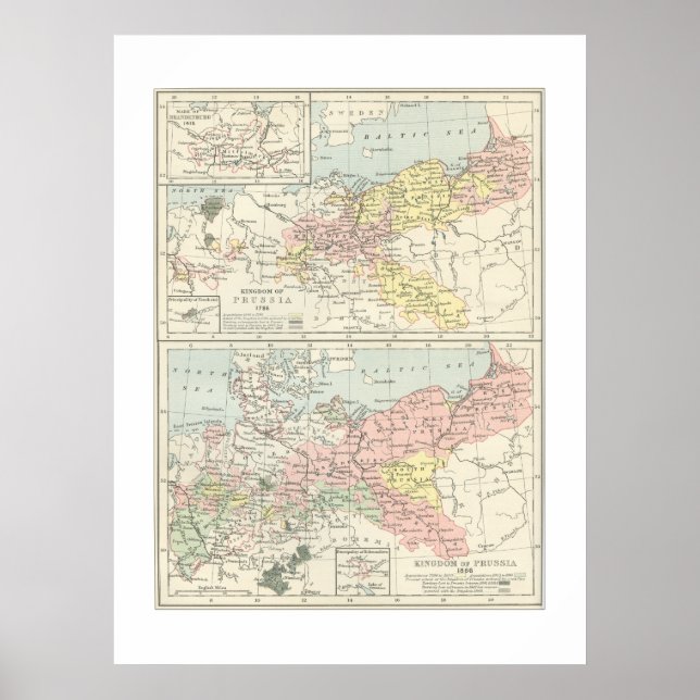 Karte von Preußen 1866 Print Poster (Vorne)