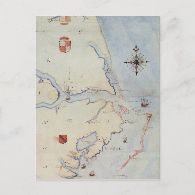 Karte von Raleighs Virginia (Vorderseite)