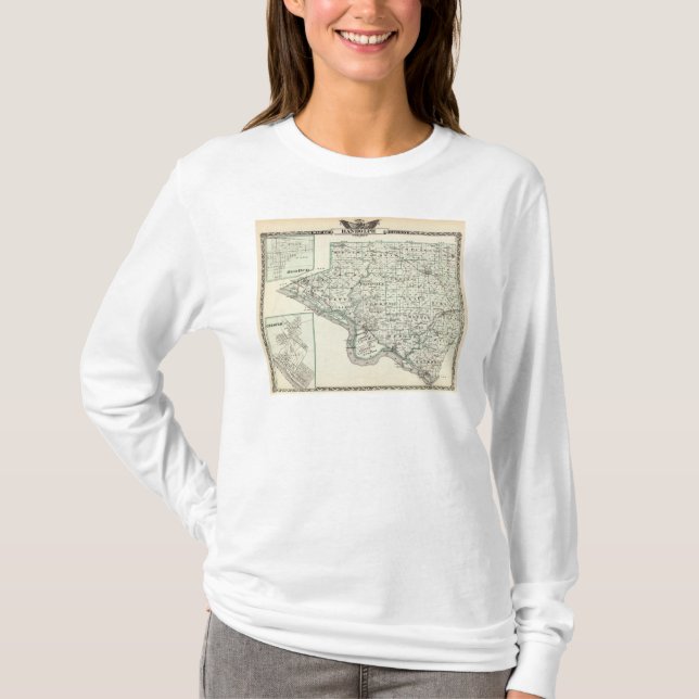 Karte von Randolph County, rote Knospe und von T-Shirt (Vorderseite)