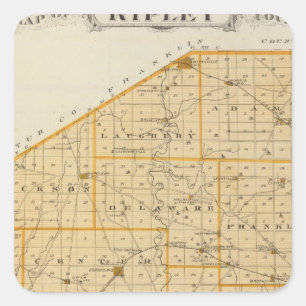 Karte von Ripley County Quadratischer Aufkleber