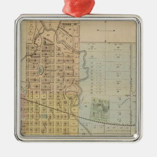 Karte von Rochester, Minnesota Silbernes Ornament