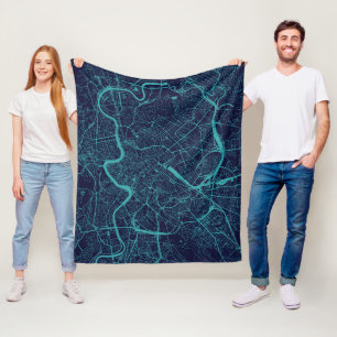 Karte von Rom Fleecedecke