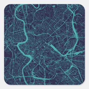 Karte von Rom Quadratischer Aufkleber