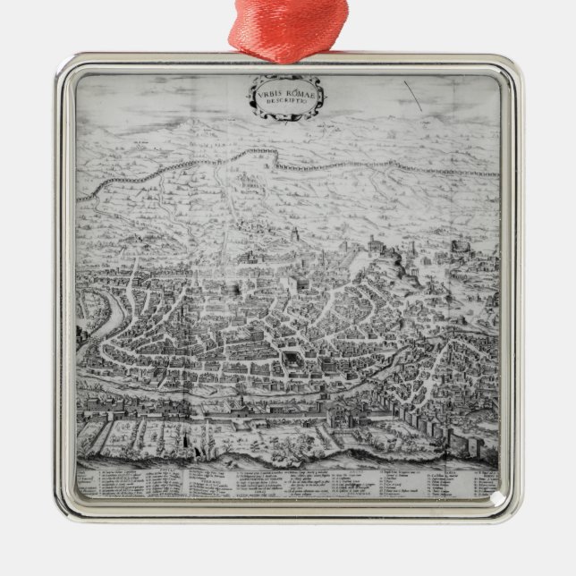 Karte von Rom Silbernes Ornament (Vorne)