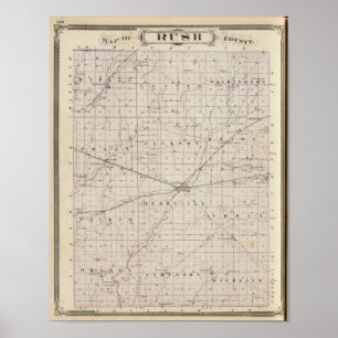 Karte von Rush County Poster