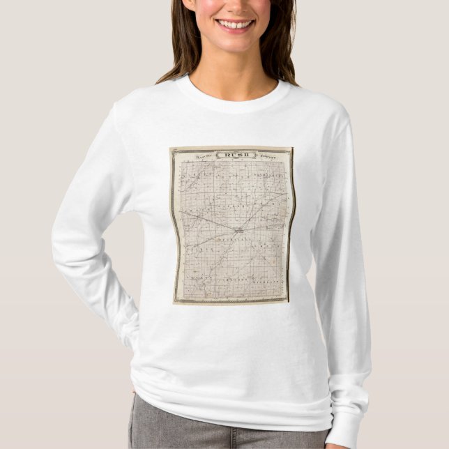 Karte von Rush County T-Shirt (Vorderseite)