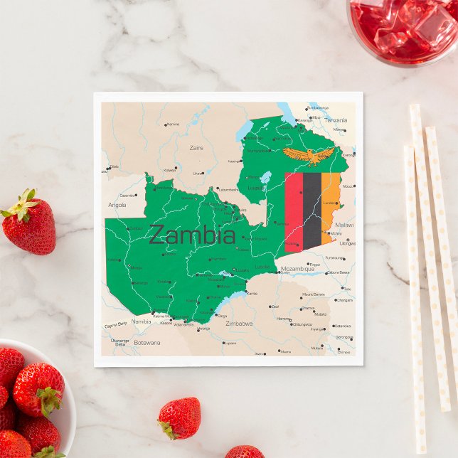 Karte von Sambia Serviette (Von Creator hochgeladen)