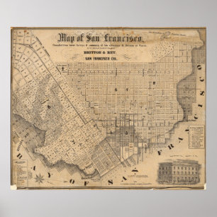 Karte von San Francisco Poster