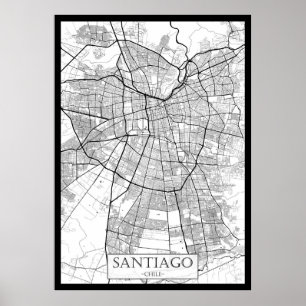 Karte von Santiago Chile Poster