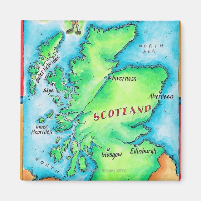 Karte von Schottland Magnet (Vorne)