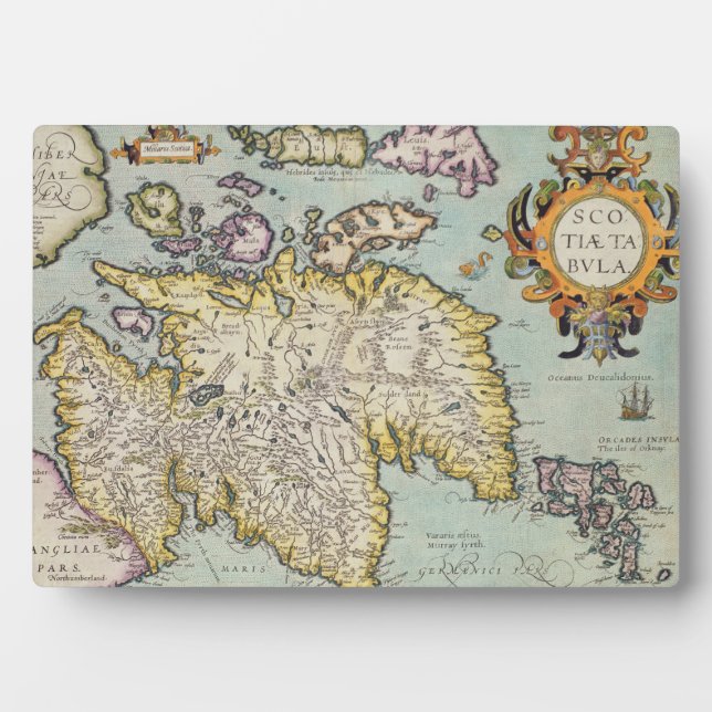 Karte von Schottland | Miliaria Scotia Fotoplatte (Vorderseite)