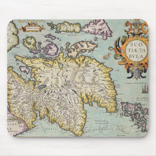 Karte von Schottland | Miliaria Scotia Mousepad (Vorne)