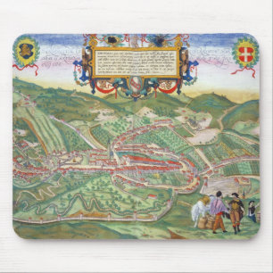 Karte von Serravalle, von 'Civitates Orbis Mousepad