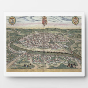 Karte von Sevilla, von "Civitates Orbis Terrarum" Fotoplatte