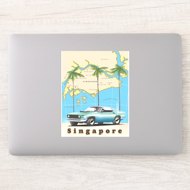 Karte von Singapur Aufkleber (Computer)