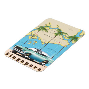 Karte von Singapur Magnet