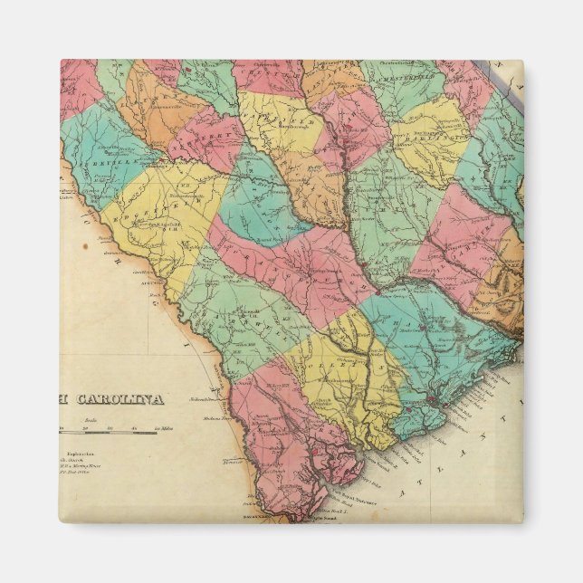 Karte von South Carolina Magnet (Vorne)