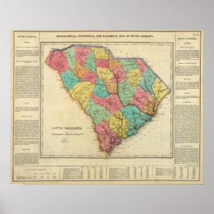 Karte von South Carolina Poster