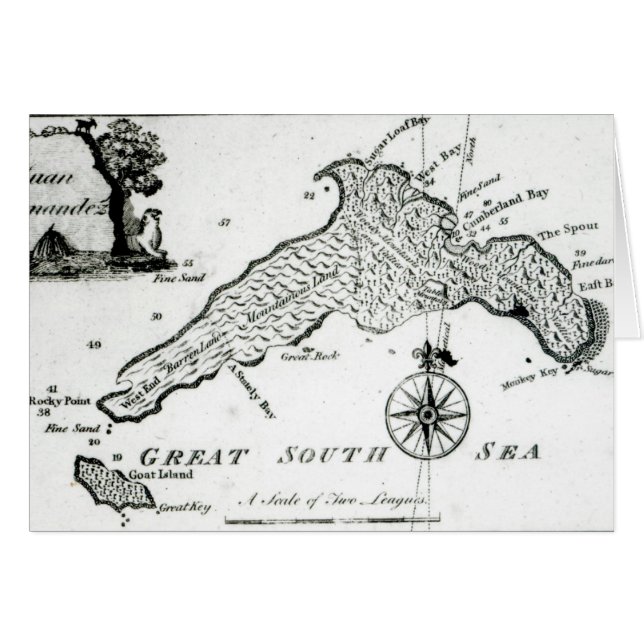 Karte von South- Pacificinsel, 1800 (Vorderseite (Horizontal))