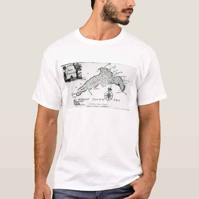 Karte von South- Pacificinsel, 1800 T-Shirt (Vorderseite)