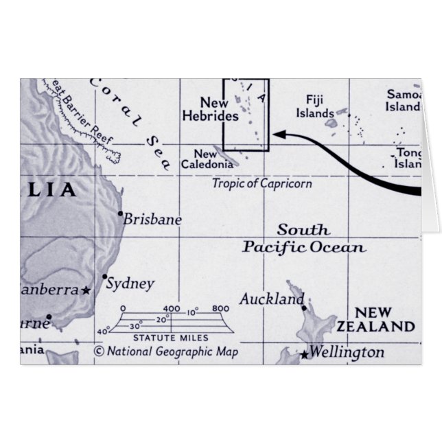 Karte von South- Pacificozean (Vorderseite (Horizontal))