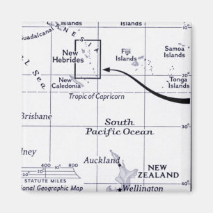 Karte von South- Pacificozean Magnet