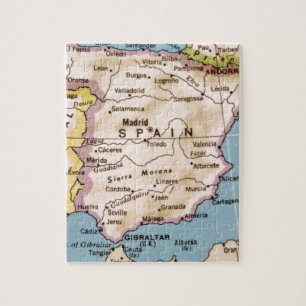 Karte von Spanien Vintage-Design Puzzle