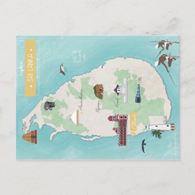 Karte von Sri Lanka (Vorderseite)