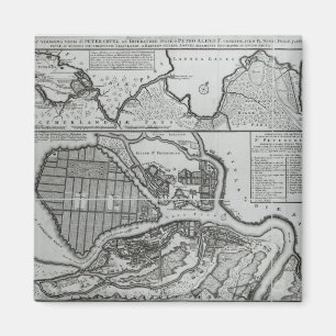 Karte von St Petersburg, c.1750 Magnet