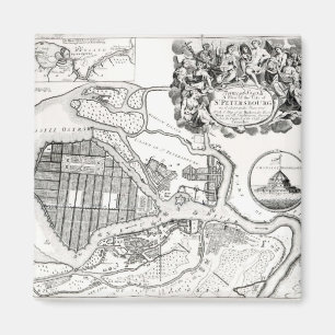 Karte von St Petersburg Magnet