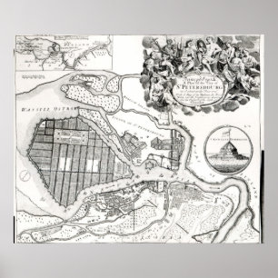 Karte von St.Petersburg Poster