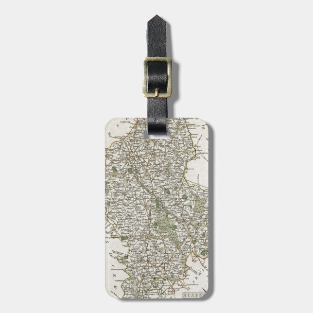 KARTE VON STAFFORDSHIRE, 1793 GEPÄCKANHÄNGER (Vorderseite vertikal)