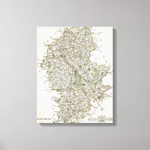 KARTE VON STAFFORDSHIRE, 1793 LEINWANDDRUCK