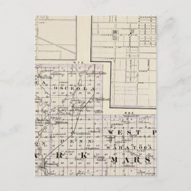 Karte von Stark und westlich von Marshall-Landkrei (Vorderseite)