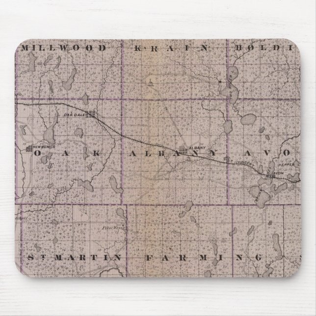 Karte von Stearns Landkreis, Minnesota Mousepad (Vorne)