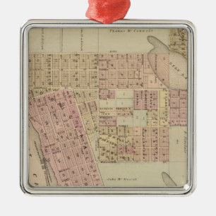 Karte von Stillwater, Washington County, Minnesota Silbernes Ornament