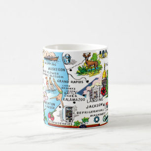 Karte von Süd-Michigan Kaffeetasse