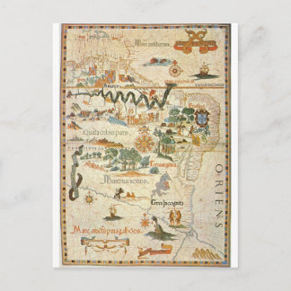 Karte von Südamerika 1558 Postkarte
