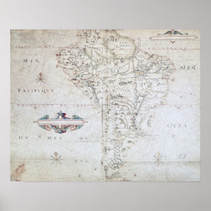 Karte von Südamerika Poster