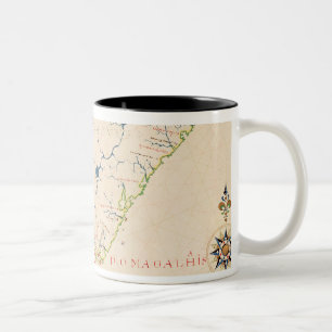 Karte von Südamerika und von Magellan Straßen Zweifarbige Tasse