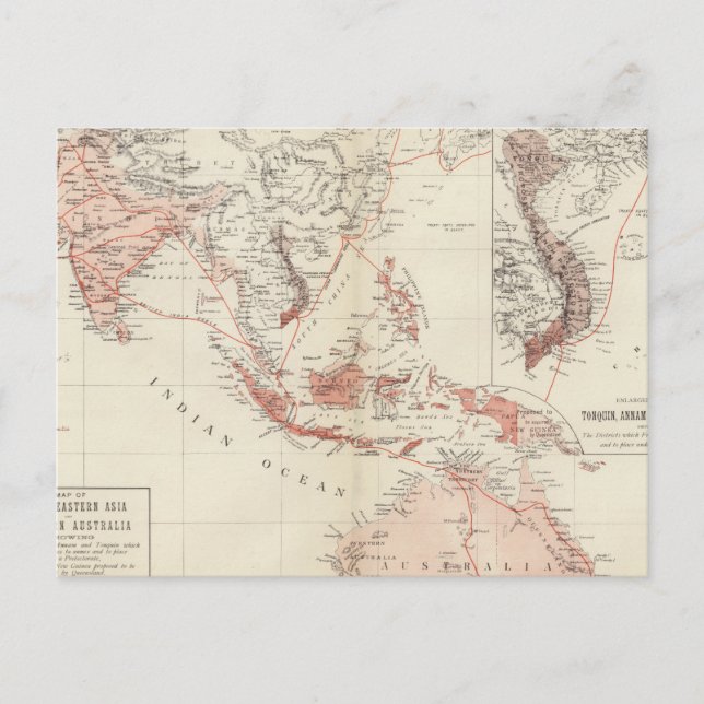 Karte von Südostasien und Nordaustralien (Vorderseite)