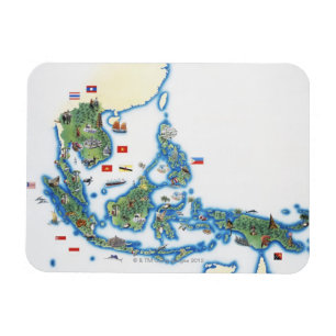 Karte von südöstlichem Asien Magnet