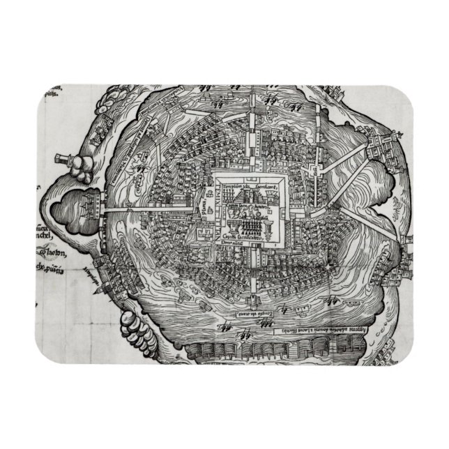 Karte von Tenochtitlan Magnet (Horizontal)
