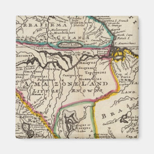 Karte von Terra Firma, Peru, Amazone Land, Brasili Magnet