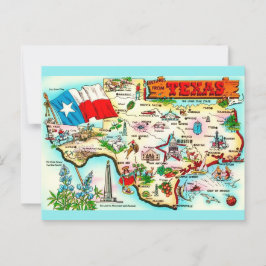 Karte von Texas Grußkarte