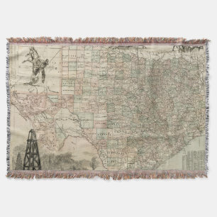 Karte von Texas mit Landkreis Borders Decke