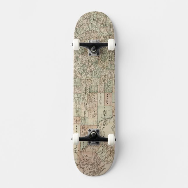 Karte von Texas mit Landkreis Borders Skateboard (Vorderseite)
